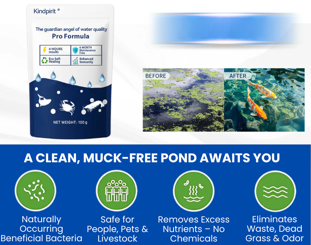 Kindpirit® The guardian angel of water quality Pro Formula– End Algae Nightmares, Restore Your Pond’s Beauty Fast!