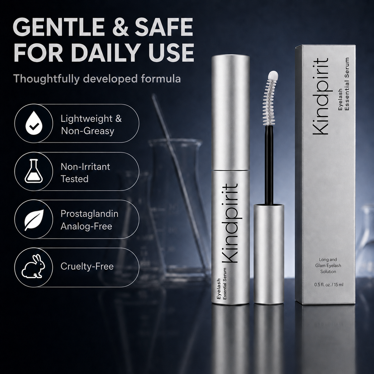 Kindpirit™ Peptide Lash Growth Serum — Stronger, Fuller & Longer-Looking Lashes
